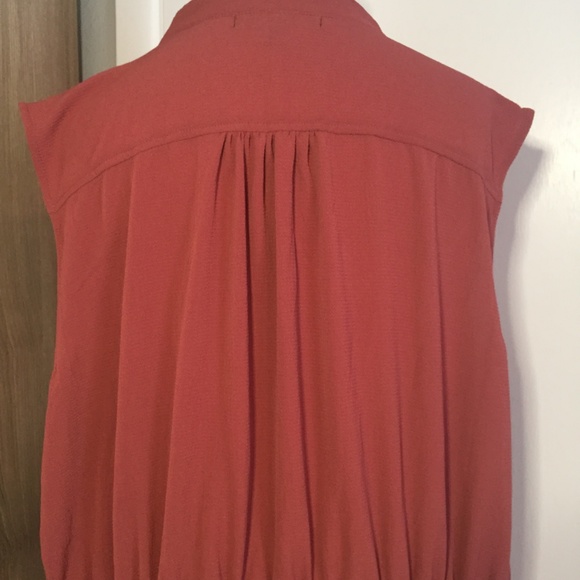 Burnt Red Waist Clasp Sleeveless Button Dress 3X - Picture 6 of 8
